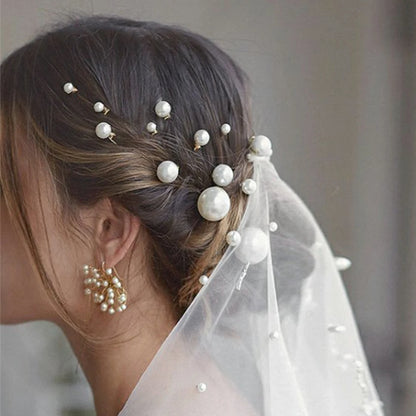 Bridal Wedding Hair Accessories Rhinestone Hair Pins Forks for Women Pearl Hairpins Bride Headpiece Party Jewelry Gift Dropship