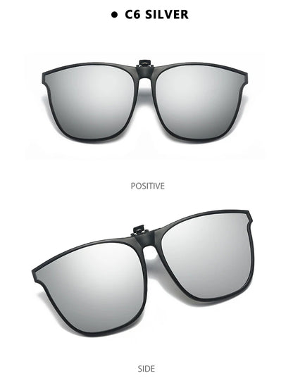 Polarized Clip On Sunglasses Men Car Driver Goggles Night Vision Glasses Anti Glare Vintage Square Glasses Oculos