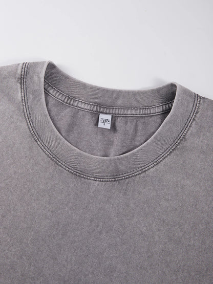 Earnivorous Plant Pattern Washed T-Shirts Men Breathable Cotton Casual T Shirt Soft Summer Comfortable Crewneck Short Sleeve