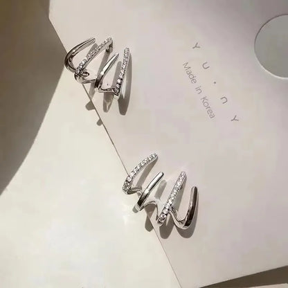 925 Silver Needle Korean Fashion Zircon Geometric Earrings For Women Jewelry 2025 Trending Luxury Crystal Cross Stud Earrings