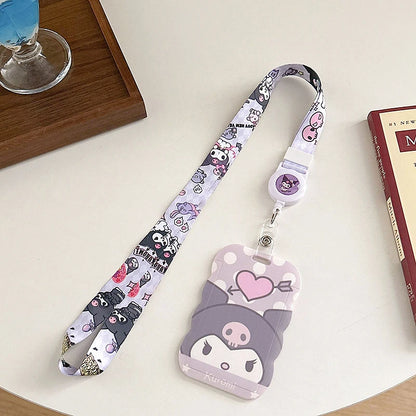Sanrios Card Bag Cute Anime Figure Cinnamoroll Kuromi Id Bus Card Storage Case Holder Melody Pochacco Students Card Sleeve Gift