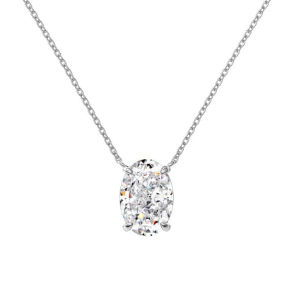オーバルカット 1-4CT Dカラー モアサナイト ネックレス レディース S925 スターリングシルバー ウェディング ダイヤモンド ペンダント ネックチェーン パーティー ギフト ジュエリー