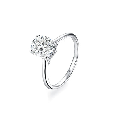 ATTAGEMS オーバルカット 9*7mm 2CT D VVS1 モアサナイトリング S925 スターリングシルバー レディース 婚約 結婚式 ジュエリー ギフト ラグジュアリー