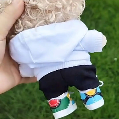 10/15cm/20cm コットンドール用ハンドメイドファッション服パーカー、1/12 BJDドール用スウェットシャツ衣装、1/11 1/12 OB11用トップス