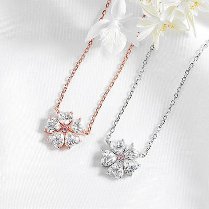 Smyoue 5*5mm ハートカット認定モアサナイトネックレスペンダント 18kメッキ 女の子用ウェディングジュエリー 100%本物 925純銀チェーン