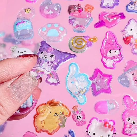 Kawaii Sticker DIY Hand Account Diary Decorative Kitty Kuromi Funny Cartoon Kids Girls Christmas Birthday Gift Reward Toy