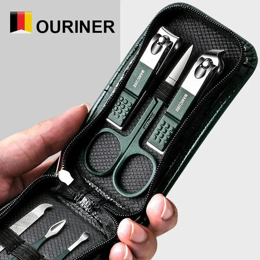 Ouriner 6-18個 ポータブルマニキュアセット ペディキュアキット 明るい黒 爪切りセット パーソナルケアツール 眉毛はさみ