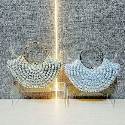 Luxurious Design Sparkling Banquet Clutch Bag Fashion Pearl inlay Wedding Handbag Lady Chain Shoulder Bag New Clutch Purse