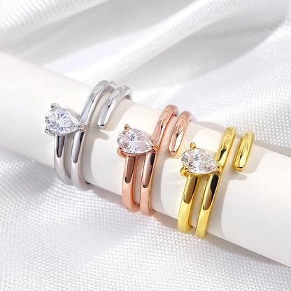 Smyoue認定 0.5CT 本物モアサナイト ソリティアリング レディース用 スターリングシルバー925 18Kメッキ ラボダイヤモンド 女性用テイルリング