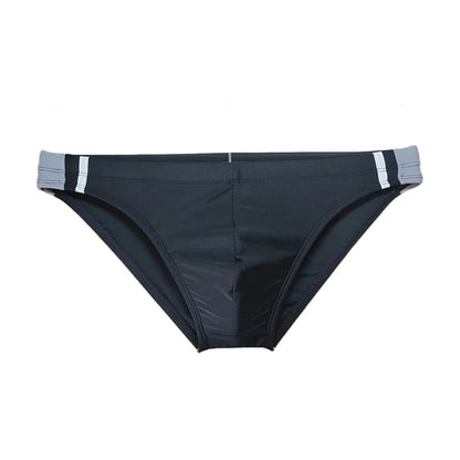 BOYTHOR  Men's Swimming Briefs Patchwork Color Contrast Craft Lace-up Beach Swimming Briefs