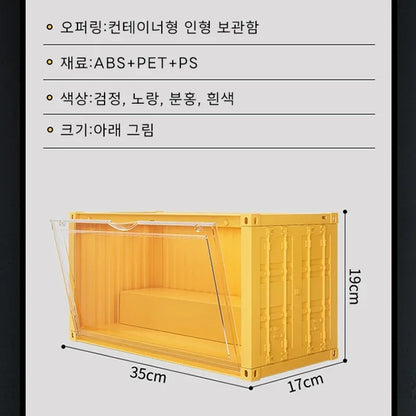 35x17x19cm Cool Large Storage Box Display Sound-activated Lamp Container Rack Cabinet PP Material Bubble Mat Doll Display Box
