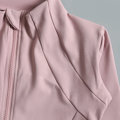 New yoga wear ladies coat round high elastic loose exercise yoga fitness long sleeve stand-up collar  yoga tops