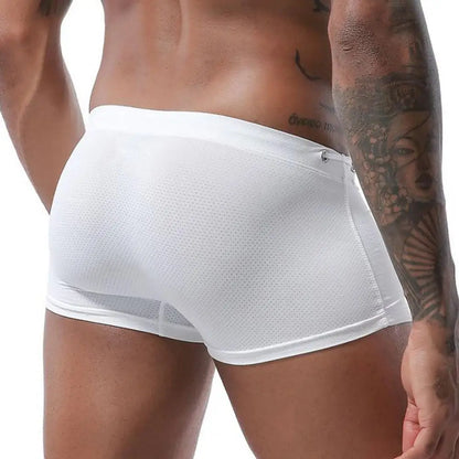 Summer Men Swim Shorts Low-rise Swimwear Beach Tight Swimming Trunks With Waist Tie Swimsuit Sports Surf Shorts Trunks 남자 수영복