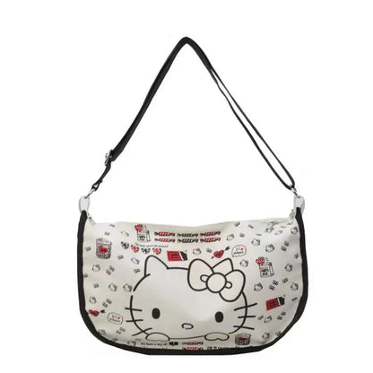 Cartoon Sanrio Hello Kitty Plaid Handbag Commuting Light Portable Summer Storage Shoulder Handbag High Capacity