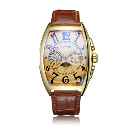 Fashion Men's Watch Wine Barrel Shaped Luminous Tourbillon Fully Automatic Mechanical Movement Mechanical Watch reloj automático