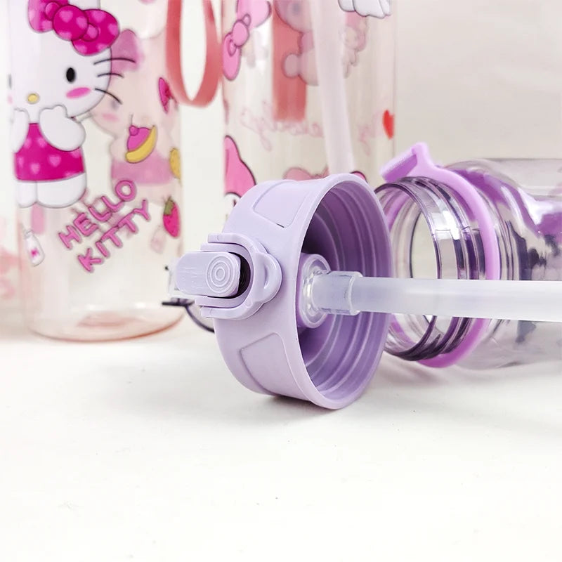 800ML MINISO Kuromi My Melody Hello Kitty ウォーターカップ 女の子用 カートゥーンアニメ 軽量 アウトドアスポーツ用 新作カワイイ