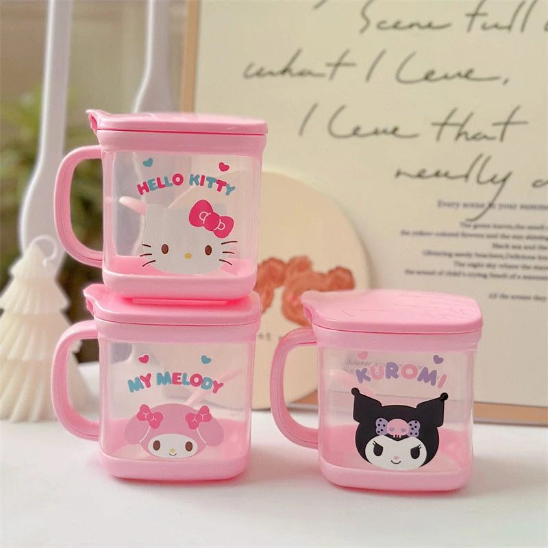 Sanrio Hello Kitty Kitchen Kuromi Melody Cinnamoroll Msg Salt Sugar Jar Seasoning Box Household Seasoning Jar Storage Box