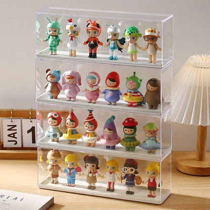 Acrylic Clear Doll Toys Storage Organizer Box Mystery Box Display Stand For Pop Dolls Storage Case Waterproof Dust Proof Box
