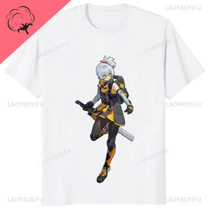 Kawaii Zenless Zone Zero T-Shirt ACG ARPG Game Fans Cosplay Graphic T Shirt Cotton Casual Fashion Streetwear Man Women Tshirt
