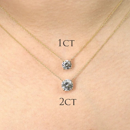 Lnngy 1CT 2CT 3CT モアサナイト ペンダント ネックレス レディース s925 スターリングシルバー ソリティア ドロップ ネックレス 認定ジュエリー ギフト