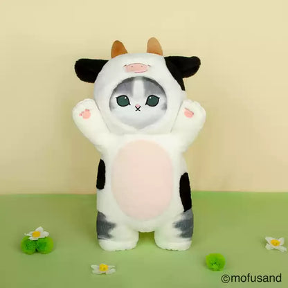 Mofusand 30/50cm Plush Toys Kawaii Cat Cosplay Costume With Dino/Cow Outfits Cute Stuffed Animal Birthday Gift For Kids And Girl
