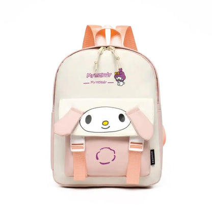 Cute Kuromi Canvas Backpack For Girls School Bags Portability Teens College Student Large Travel Shoulder Bag Mochilas Escolares