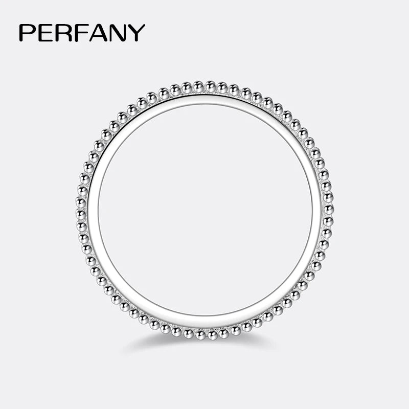 PERFANY レディース用オールモアサナイトリング S925純銀 輝くGRAラボラトリーダイヤモンド 重ね付け可能 ファッション結婚指輪ジュエリー