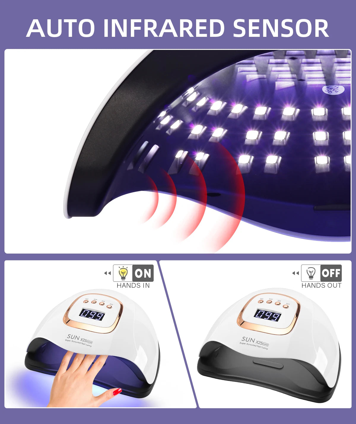 UV LEDネイルランプ 380W ネイル硬化ランプ 家庭用サロン向け 強力なLED乾燥ランプ あらゆるジェルポリッシュに対応 プロ仕様のネイル機器