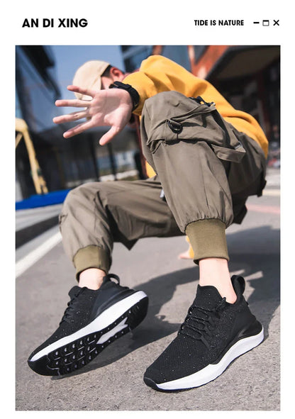Sneakers for Men 2025 New Flying Woven Men's Casual Shoes Korean Style Trendy Fashion Sports Shoes Men Sneakers