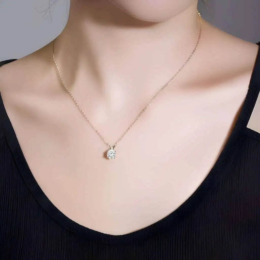 925スターリングシルバー 1CT*4 Dカラー モアサナイト リング イヤリング ネックレス セット ファインジュエリーセット エレガント レディースジュエリー パーティー ウェディング用