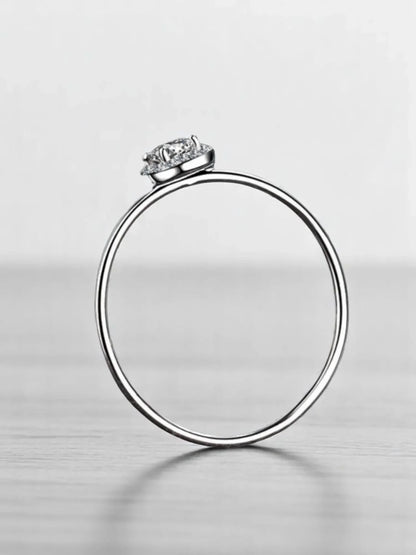 Fashion Moissanite Ring 925 Sterling Silver D Color VVS1 Women's 0.3CT Diamond Round Bag Trendy and Luxury Wedding Fashion Jewel