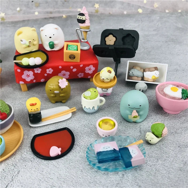 Sumikko Gurashi Sweet Shop Blind Box Toys Mini Figures Scene Shirokuma Penguin Tonkatsu Neko Tokage Doll Toys Kids Gifts