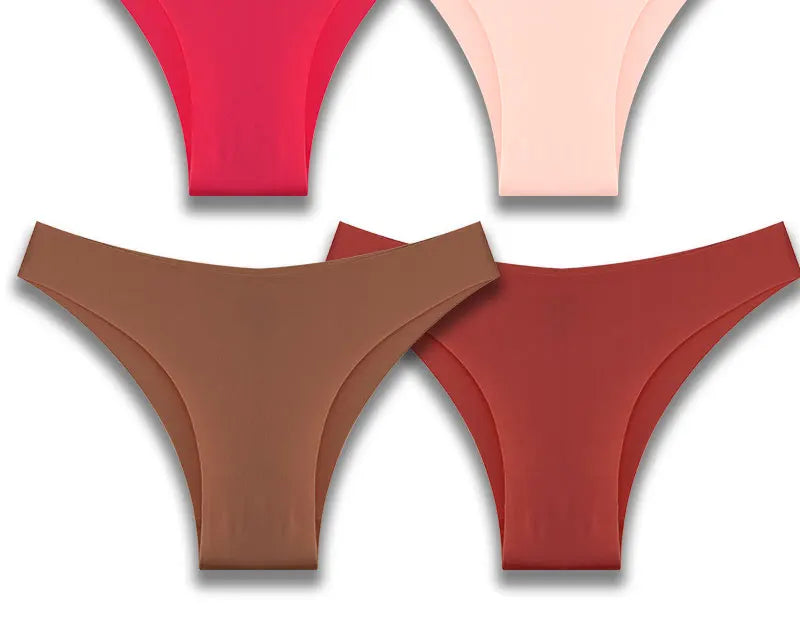 FINETOO 6Pcs/Set Ice Silk Seamless Underwear Low Waisted Brazilian Pants Breathable High Elasticity Lingerie Intimates Panties