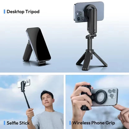 Magesafe Phone Grip Tripod Selfie Stick Magnetic Phone Tripod Wireless Bluetooth With Remote For iPhone Android Universal All
