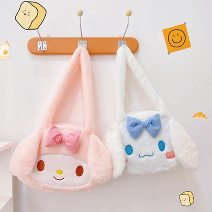 Sanrio New Model Cartoon Cute Kuromi Large-capacity Shoulder Bag Cinnamoroll Hand-held Underarm Bag Daily Match Girl Gift