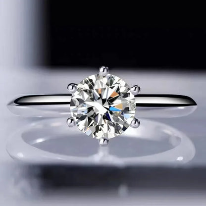 ソリティアリング 本物 925スターリングシルバー 1ct モアサナイト cz 婚約 結婚指輪 レディース ブライダル ステートメント パーティージュエリー
