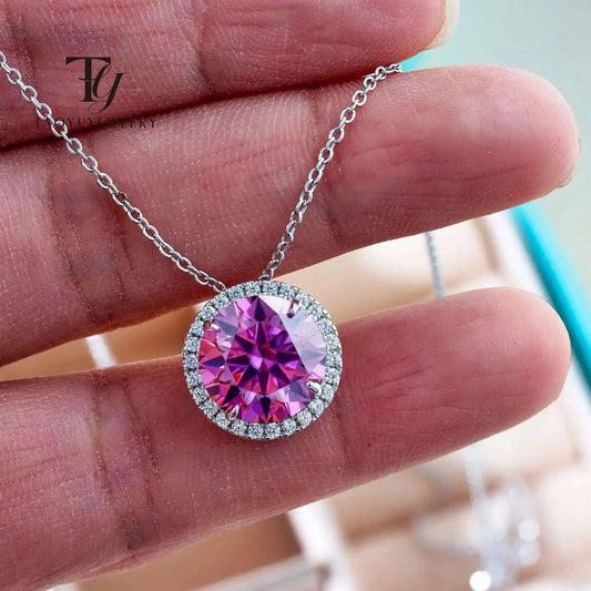 Super Flash 5carat 11MM D VSS Moissanite Necklace Passed Test Woman S925 Silver Wedding Anniversary Party Birthday Gift Jewelry
