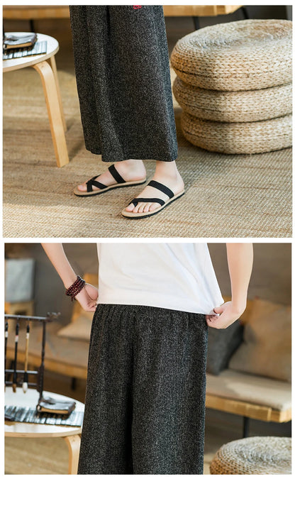 Japan Style Kimono Pants Men Bath Pant Japanese Samurai Harajuku Casual Loose Mens Shorts Yukata Wide Leg Trousers Plus Size 5XL