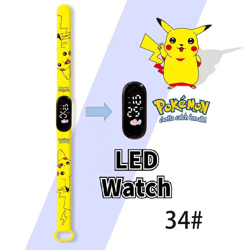 Cartoon Hello Kittys Electronic Led Sports Watch Kawaii Sanrio Kuromi Cinnamoroll Student Child Printing Water Proof Gifts Toys