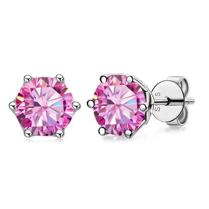 Butterflykiss Real 1 CT D Color Moissanite Stud Earrings For Women Top Quality 925 Sterling Silver Sparkling Wedding Jewelry