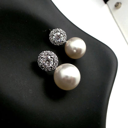 Huitan Delicate Imitation Pearl Earrings Bride Wedding Accessories Temperament Elegant Ear Earrings New Trendy Women Jewelry