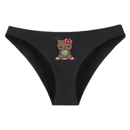Hello Kitty Pure Cotton Triangle Pants Child Kawaii Pattern Underpants Kuromi Black White Daily Clothes Shorts Birthday Gift