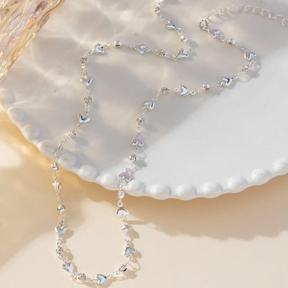 Trendy Gold Silver Color Glass Long Y-Shaped Necklace Metal Collarbone Chain Summer Holiday Party Bohemian Body Jewelry Gifts