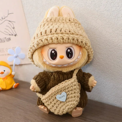 Labubu Clothes For 15/17cm Labubu Plush Idol Doll Sweater Series Clothing Accessories Gift