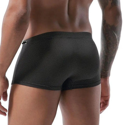 Summer Men Swim Shorts Low-rise Swimwear Beach Tight Swimming Trunks With Waist Tie Swimsuit Sports Surf Shorts Trunks 남자 수영복