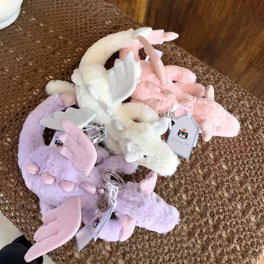 JellyCat 18cm Soft Plush Toy Fun Cute Little Dragon Plush ToysAnimal Pendant Keychain Bag Pendant Accessories Doll Pendant Gifts