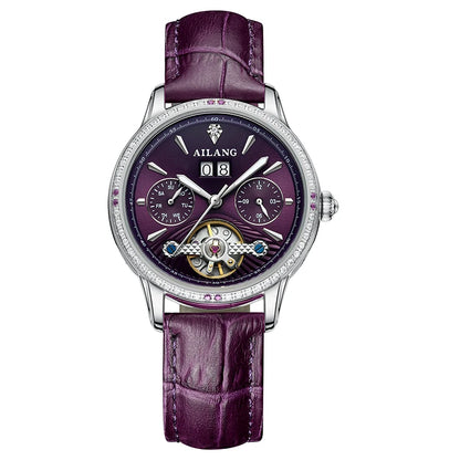 AILANG New Tourbillon Automatic Mechanical Ladies Watch Skeleton Waterproof Calendar Luxury Female Wristwatch Relogio Feminino