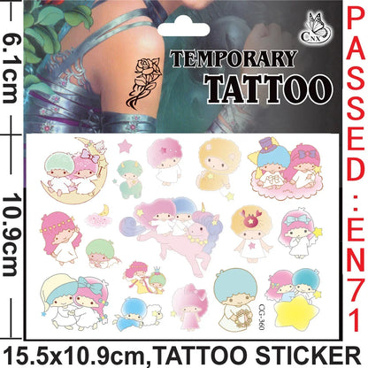 Sanrio series Tattoo Stickers Waterproof Cute Sticker Anime Birthday Party Supplies Decoration For Kids Women Men Gift