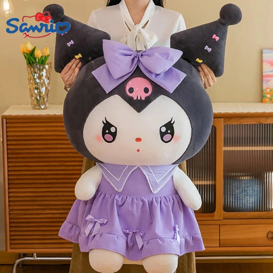 50/60/80cm Big Size Sanrio Kuromi My Melody Cartoon Anime Plush Stuffed Doll Cute Room Plushies Bolster Children's Holiday Gifts