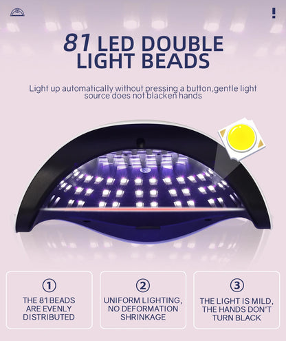 UV LEDネイルランプ 380W ネイル硬化ランプ 家庭用サロン向け 強力なLED乾燥ランプ あらゆるジェルポリッシュに対応 プロ仕様のネイル機器